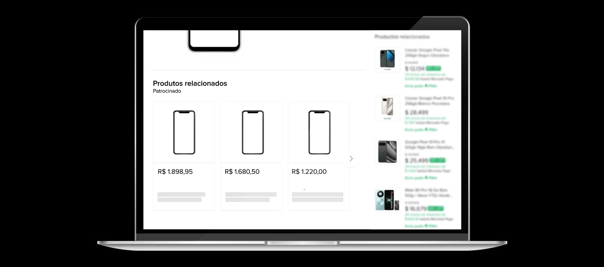 Carrossel de produtos relacionados